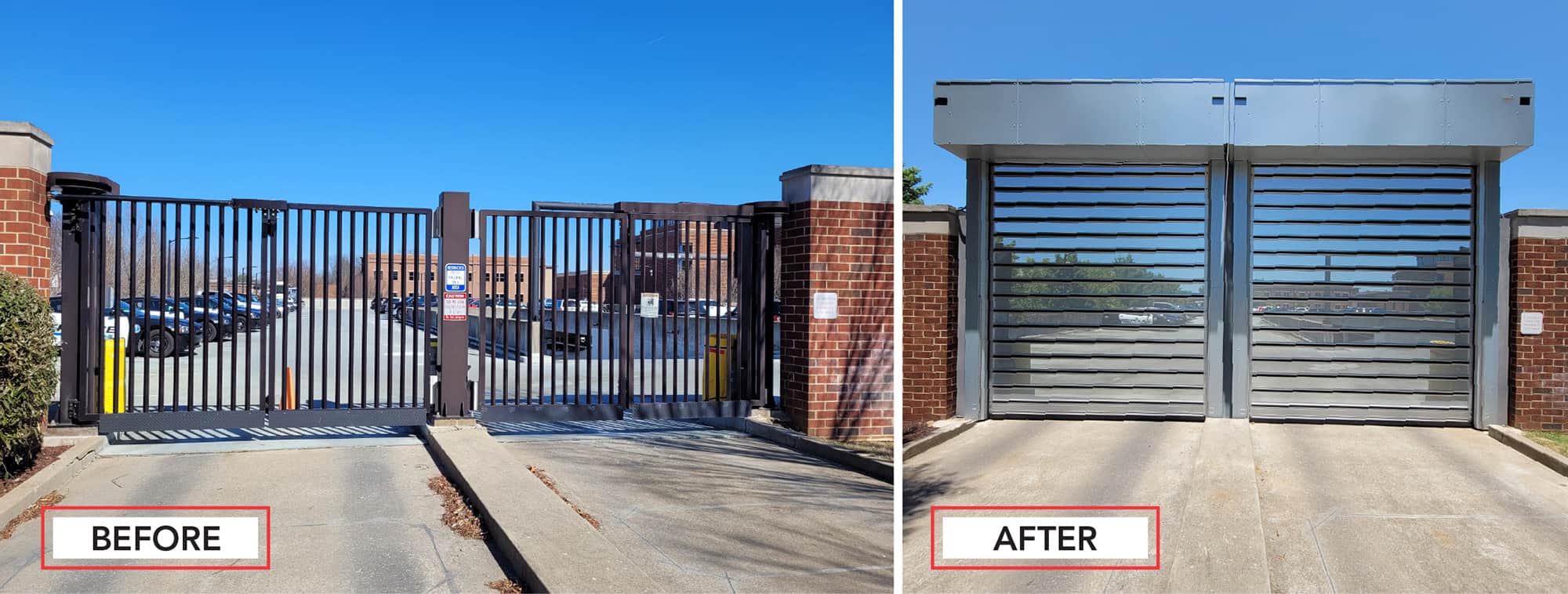 Police Parking Lot Before and After